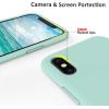 SURPHY Designed for iPhone Xs Case and for iPhone X Case with Microfiber Lining, Thickened Liquid Silicone Phone Case for iPhone X XS 5.8 inches, Baby Pink(Mint Green)