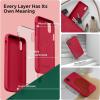 SURPHY Designed for iPhone Xs Case and for iPhone X Case with Microfiber Lining, Thickened Liquid Silicone Phone Case for iPhone X XS 5.8 inches, Baby Pink(Red)