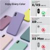 SURPHY Designed for iPhone Xs Case and for iPhone X Case with Microfiber Lining, Thickened Liquid Silicone Phone Case for iPhone X XS 5.8 inches, Baby Pink(Light Purple)