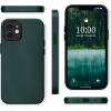 SURPHY Faux Leather Case for iPhone 12 Mini Case 5.4 inches, Premium Faux Leather Case Cover (with Metallic Buttons & Microfiber Lining) Compatible with iPhone 12 Mini (Forest Green)