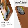 SURPHY Faux Leather Case for iPhone 12 Mini Case 5.4 inches, Premium Faux Leather Case Cover (with Metallic Buttons & Microfiber Lining) Compatible with iPhone 12 Mini (Brown)
