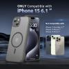 SURPHY Made for iPhone 15 Case Compatible with MagSafe, and Screen Protector 2 Pack, Translucent Matte Phone Case with Camera Protective 6.1 inch 2023, Black(Gray)