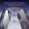 SURPHY Made for iPhone 15 Case Compatible with MagSafe, and Screen Protector 2 Pack, Translucent Matte Phone Case with Camera Protective 6.1 inch 2023, Black(Purple)