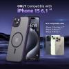 SURPHY Made for iPhone 15 Case Compatible with MagSafe, and Screen Protector 2 Pack, Translucent Matte Phone Case with Camera Protective 6.1 inch 2023, Black(Purple)