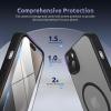 SURPHY Made for iPhone 15 Case Compatible with MagSafe, and Screen Protector 2 Pack, Translucent Matte Phone Case with Camera Protective 6.1 inch 2023, Black(Black)