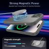 SURPHY Made for iPhone 15 Plus Case Compatible with MagSafe, and Screen Protector 2 Pack, Translucent Matte Phone Case with Camera Protective 6.7 inch 2023, Black(Gray)