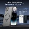 SURPHY Made for iPhone 15 Plus Case Compatible with MagSafe, and Screen Protector 2 Pack, Translucent Matte Phone Case with Camera Protective 6.7 inch 2023, Black(Gray)