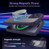 SURPHY Made for iPhone 15 Pro Case Compatible with MagSafe, and Screen Protector 2 Pack, Translucent Matte Phone Case with Camera Protective 6.1 inch 2023, Black(Purple)