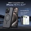SURPHY Made for iPhone 15 Pro Case Compatible with MagSafe, and Screen Protector 2 Pack, Translucent Matte Phone Case with Camera Protective 6.1 inch 2023, Black(Black)