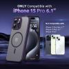SURPHY Made for iPhone 15 Pro Case Compatible with MagSafe, and Screen Protector 2 Pack, Translucent Matte Phone Case with Camera Protective 6.1 inch 2023, Black(Purple)