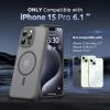 SURPHY Made for iPhone 15 Pro Case Compatible with MagSafe, and Screen Protector 2 Pack, Translucent Matte Phone Case with Camera Protective 6.1 inch 2023, Black(Gray)