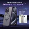 SURPHY Made for iPhone 15 Pro Max Case Compatible with MagSafe, and Screen Protector 2 Pack, Translucent Matte Phone Case with Camera Protective 6.7 inch 2023, Black(Purple)
