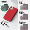 SURPHY Magnetic Case Designed for iPhone 13 Mini Case Compatible with MagSafe (5.4 inch 2021 Release), Liquid Silicone Phone Case with Microfiber Lining (Cactus Green)(Red)
