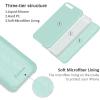 SURPHY Mint Green Silicone Case for iPhone 8 Plus / 7 Plus, 5.5″ Soft Liquid Silicone Rubber Slim Phone Case with Microfiber Lining, Shock-Absorbent, Matte Finish