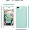 SURPHY Mint Green Silicone Case for iPhone 8 Plus / 7 Plus, 5.5″ Soft Liquid Silicone Rubber Slim Phone Case with Microfiber Lining, Shock-Absorbent, Matte Finish