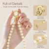 SURPHY Phone Charm, Phone Charms Strap with Tether Tab & Premium Metal Buckle, Cellphone Wrist Strap Chain(A- Pearl Gold)