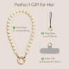 SURPHY Phone Charm, Phone Charms Strap with Tether Tab & Premium Metal Buckle, Cellphone Wrist Strap Chain(A- Pearl Gold)
