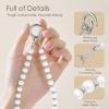 SURPHY Phone Charm, Phone Charms Strap with Tether Tab & Premium Metal Buckle, Cellphone Wrist Strap Chain(A- Pearl Silver)