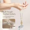 SURPHY Phone Charm, Phone Charms Strap with Tether Tab & Premium Metal Buckle, Cellphone Wrist Strap Chain(B- Pearl Crystals)