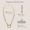 SURPHY Phone Charm, Phone Charms Strap with Tether Tab & Premium Metal Buckle, Cellphone Wrist Strap Chain(B- Pearl Crystals)