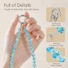 SURPHY Phone Charm, Phone Charms Strap with Tether Tab & Premium Metal Buckle, Cellphone Wrist Strap Chain(C- Crystals Blue)