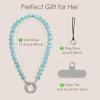 SURPHY Phone Charm, Phone Charms Strap with Tether Tab & Premium Metal Buckle, Cellphone Wrist Strap Chain(C- Crystals Blue)