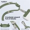 SURPHY Phone Lanyard, Adjustable Phone Strap Crossbody with 2 Pack Cell Phone Tether Tab, Premium Metal Buckles, Skin-Friendly, Universal Cell Phone Lanyard Crossbody for Women and Men, Black(Army Green)