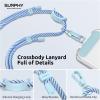 SURPHY Phone Lanyard, Adjustable Phone Strap Crossbody with 2 Pack Cell Phone Tether Tab, Premium Metal Buckles, Skin-Friendly, Universal Cell Phone Lanyard Crossbody for Women and Men, Black(Deep Blue + Light Blue)