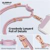 SURPHY Phone Lanyard, Adjustable Phone Strap Crossbody with 2 Pack Cell Phone Tether Tab, Premium Metal Buckles, Skin-Friendly, Universal Cell Phone Lanyard Crossbody for Women and Men, Black(Pink & Purple)