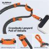 SURPHY Phone Lanyard, Adjustable Phone Strap Crossbody with 2 Pack Cell Phone Tether Tab, Premium Metal Buckles, Skin-Friendly, Universal Cell Phone Lanyard Crossbody for Women and Men, Black(Black & Grey)