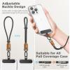 SURPHY Phone Wrist Strap, Keychain Wristlet, Phone Strap Charm with Tether Tab, Cellphone Lanyard Wrist, Key Chain for Women(Black & Brown)