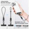 SURPHY Phone Wrist Strap, Keychain Wristlet, Phone Strap Charm with Tether Tab, Cellphone Lanyard Wrist, Key Chain for Women(Black)