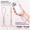 SURPHY Phone Wrist Strap, Keychain Wristlet, Phone Strap Charm with Tether Tab, Cellphone Lanyard Wrist, Key Chain for Women(Pink & Mint)