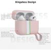 SURPHY Silicone AirPods Pro Case Cover, with Pothook & AirPods Pro Accessories (Anti-Lost Strap, Carabiner, Brush), Liquid Silicone Case for AirPods Pro 2019 (Front LED Visible) (Pink)