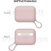 SURPHY Silicone AirPods Pro Case Cover, with Pothook & AirPods Pro Accessories (Anti-Lost Strap, Carabiner, Brush), Liquid Silicone Case for AirPods Pro 2019 (Front LED Visible) (Pink)