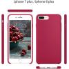 SURPHY Silicone Case Compatible with iPhone 8 Plus Case iPhone 7 Plus Case, Soft Liquid Silicone Rubber Slim Phone Case Cover with Microfiber Lining for iPhone 7 Plus iPhone 8 Plus 5.5″, Rose Red