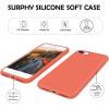 SURPHY Silicone Case Compatible with iPhone 8 Plus Case iPhone 7 Plus Case, Soft Liquid Silicone Rubber Thicken Phone Case Cover with Microfiber Lining for iPhone 7 Plus iPhone 8 Plus 5.5″, Nectarine