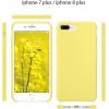 SURPHY Silicone Case Compatible with iPhone 8 Plus & iPhone 7 Plus, Soft Liquid Silicone Rubber Slim Phone Case Cover with Microfiber Lining, Yellow, Shock-Absorbent