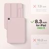 SURPHY Slim Magnetic Case for iPad mini 6 Case (8.3″ 2021), Strong Magnetic Smart Cover (with Microfiber Lining and Magnetic Flap) for iPad mini 6 6nd Generation (Pink)