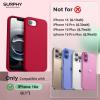 SURPHY for iPhone 16e Case Compatible with MagSafe (2025, 6.1 inch), with Screen Protector Liquid Silicone Phone Case (Cactus Green)(Red)