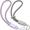 SURPHY 2 Pack Phone Lanyard for Cellphone Case, Phone Wrist Strap for Case, Cellphone Strap with 2-Color Braided, Charm Wrist Lanyard for Women and Men, Black & Gray(Lilac & Gray)