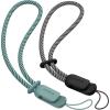 SURPHY 2 Pack Phone Lanyard for Cellphone Case, Phone Wrist Strap for Case, Cellphone Strap with 2-Color Braided, Charm Wrist Lanyard for Women and Men, Black & Gray(Black & Green)