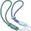 SURPHY 2 Pack Phone Lanyard for Cellphone Case, Phone Wrist Strap for Case, Cellphone Strap with 2-Color Braided, Charm Wrist Lanyard for Women and Men, Black & Gray(Cloud Blue & Green)