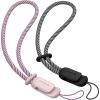 SURPHY 2 Pack Phone Lanyard for Cellphone Case, Phone Wrist Strap for Case, Cellphone Strap with 2-Color Braided, Charm Wrist Lanyard for Women and Men, Black & Gray(Pink & Black)