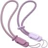 SURPHY 2 Pack Phone Lanyard for Cellphone Case, Phone Wrist Strap for Case, Cellphone Strap with 2-Color Braided, Charm Wrist Lanyard for Women and Men, Black & Gray(Lilac & Lilac Purple)