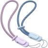 SURPHY 2 Pack Phone Lanyard for Cellphone Case, Phone Wrist Strap for Case, Cellphone Strap with 2-Color Braided, Charm Wrist Lanyard for Women and Men, Black & Gray(Lilac & Cloud Blue)