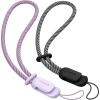 SURPHY 2 Pack Phone Lanyard for Cellphone Case, Phone Wrist Strap for Case, Cellphone Strap with 2-Color Braided, Charm Wrist Lanyard for Women and Men, Black & Gray(Black & Lilac)