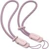 SURPHY 2 Pack Phone Lanyard for Cellphone Case, Phone Wrist Strap for Case, Cellphone Strap with 2-Color Braided, Charm Wrist Lanyard for Women and Men, Black & Gray(Pink & Pink)