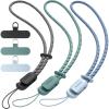 SURPHY 3 Pack Phone Wrist Strap with CellPhone Tether Tab, Cellphone Lanyard, Phone Strap with 2-Color Braided, Wrist Lanyard(Black & Cloud Blue & Green)