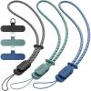SURPHY 3 Pack Phone Wrist Strap with CellPhone Tether Tab, Cellphone Lanyard, Phone Strap with 2-Color Braided, Wrist Lanyard(Black & Green & Blue Jay)